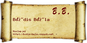 Bódis Béla névjegykártya