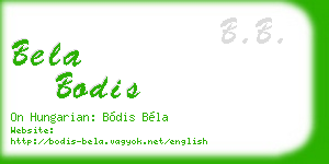 bela bodis business card