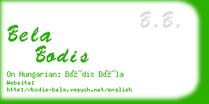 bela bodis business card